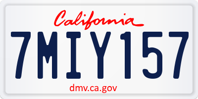CA license plate 7MIY157