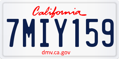 CA license plate 7MIY159