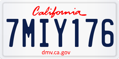 CA license plate 7MIY176