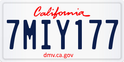 CA license plate 7MIY177