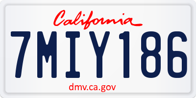 CA license plate 7MIY186