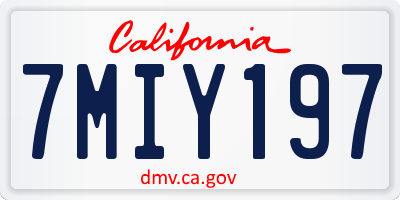 CA license plate 7MIY197