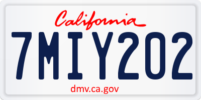 CA license plate 7MIY202