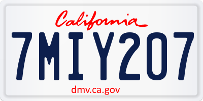 CA license plate 7MIY207