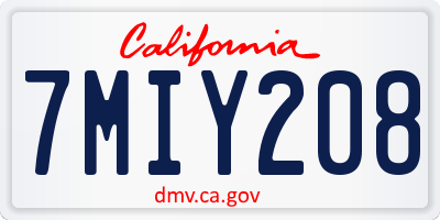 CA license plate 7MIY208