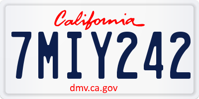 CA license plate 7MIY242