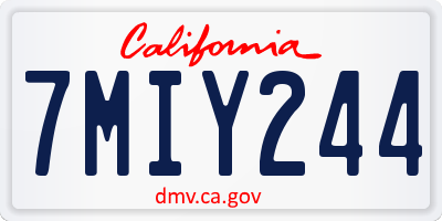 CA license plate 7MIY244