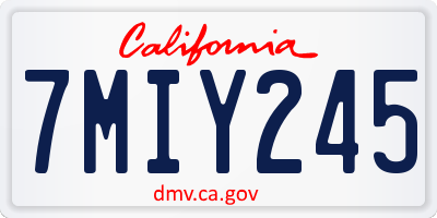 CA license plate 7MIY245