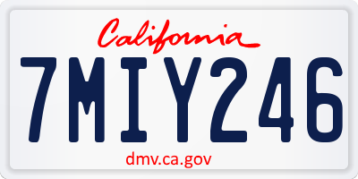 CA license plate 7MIY246