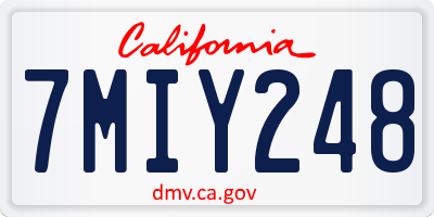CA license plate 7MIY248