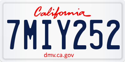 CA license plate 7MIY252