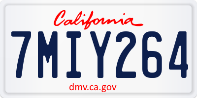 CA license plate 7MIY264