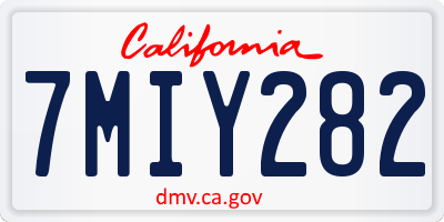 CA license plate 7MIY282