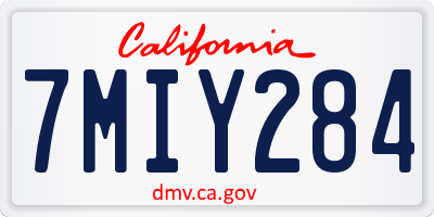 CA license plate 7MIY284