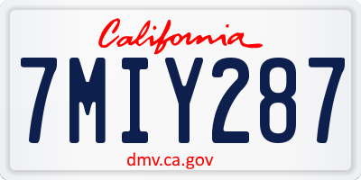 CA license plate 7MIY287