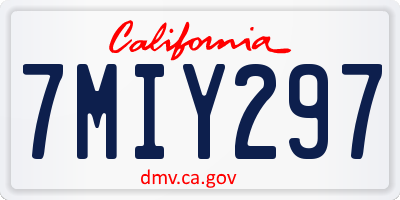 CA license plate 7MIY297