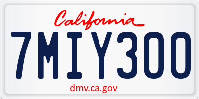CA license plate 7MIY300