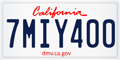CA license plate 7MIY400