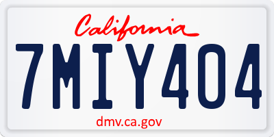 CA license plate 7MIY404
