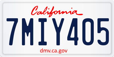 CA license plate 7MIY405