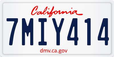 CA license plate 7MIY414