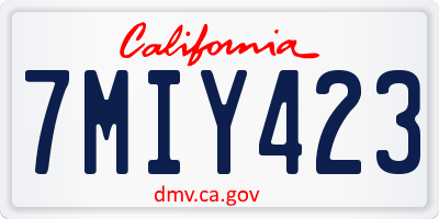 CA license plate 7MIY423