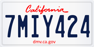 CA license plate 7MIY424
