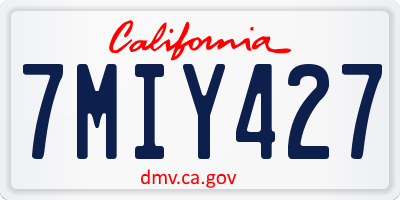 CA license plate 7MIY427