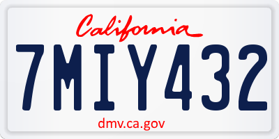 CA license plate 7MIY432