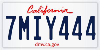CA license plate 7MIY444