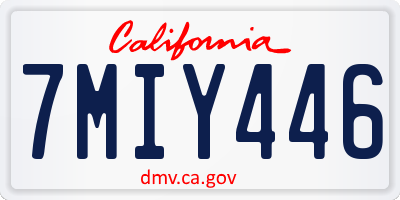 CA license plate 7MIY446