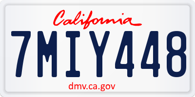 CA license plate 7MIY448