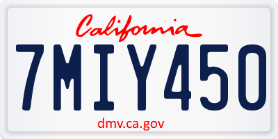 CA license plate 7MIY450