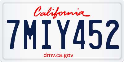 CA license plate 7MIY452