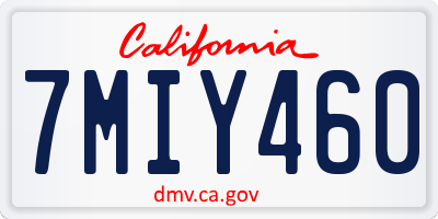 CA license plate 7MIY460