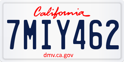 CA license plate 7MIY462