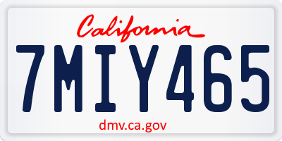 CA license plate 7MIY465