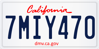 CA license plate 7MIY470