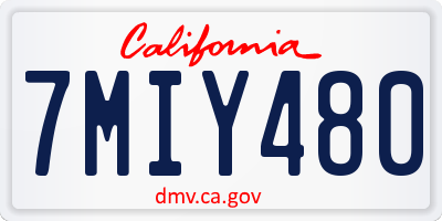 CA license plate 7MIY480