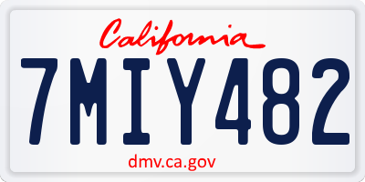 CA license plate 7MIY482