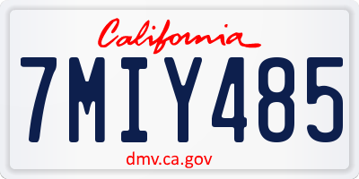 CA license plate 7MIY485