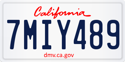 CA license plate 7MIY489
