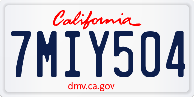 CA license plate 7MIY504