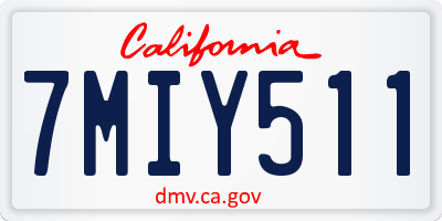 CA license plate 7MIY511