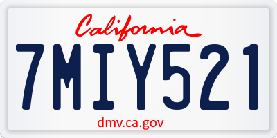 CA license plate 7MIY521