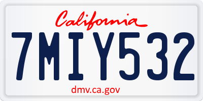 CA license plate 7MIY532