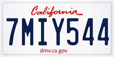 CA license plate 7MIY544