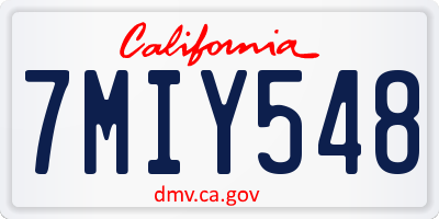 CA license plate 7MIY548