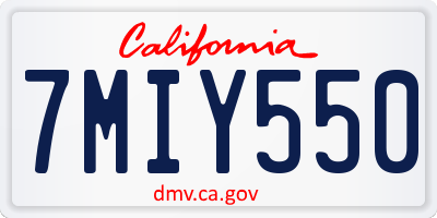 CA license plate 7MIY550
