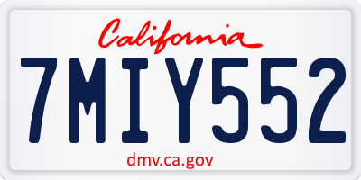 CA license plate 7MIY552